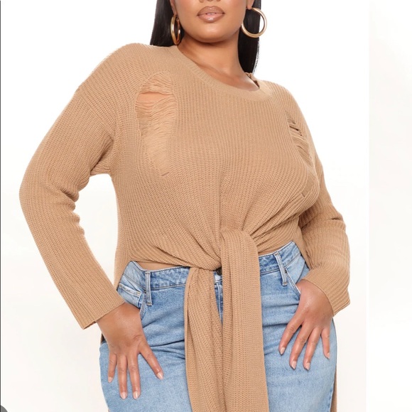 Tie Front Sweater NWT - Picture 3 of 5